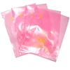 Cheap China Factory Clear Plastic Bags Logo Custom Printed Flat Opening PE Poly Bags Pink Color