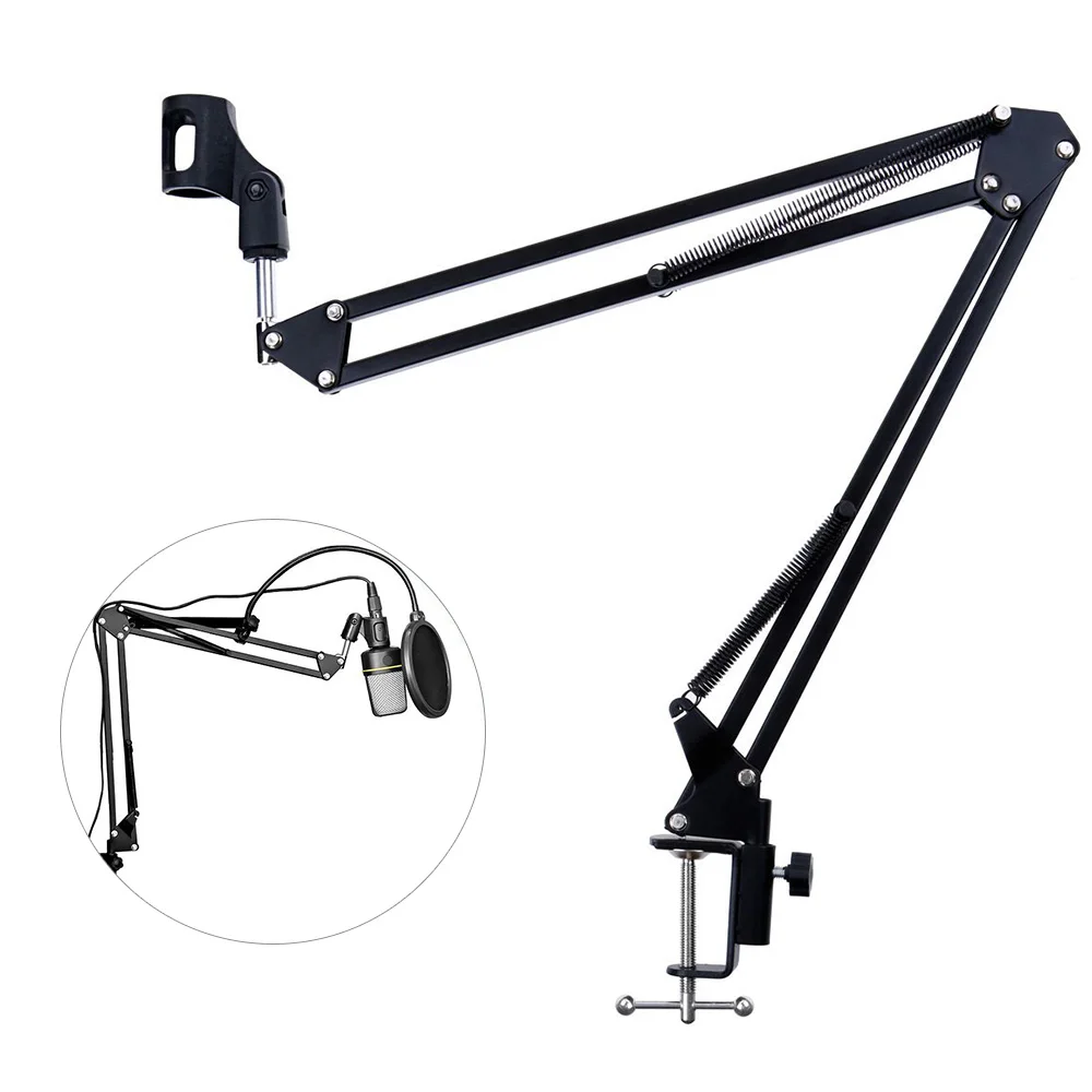 

2019 Professional Microphone Stand Mic Stand Suspension Scissor Arm Stand for Radio Broadcasting Studio, Black