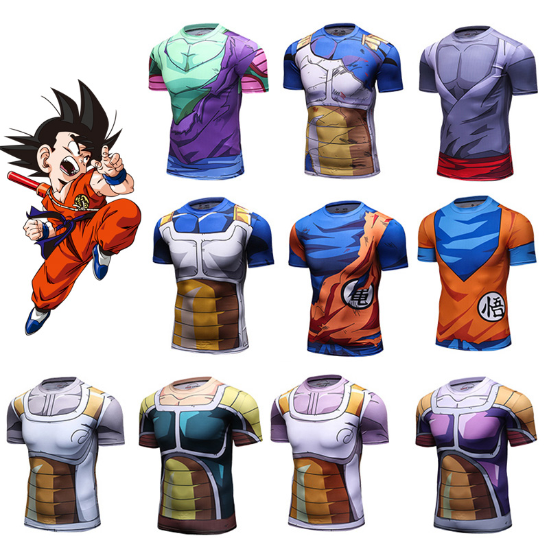 

Custom Cotton Camisetas Dragon Ball Colorful T Shirt Printing Gym T Shirt Men