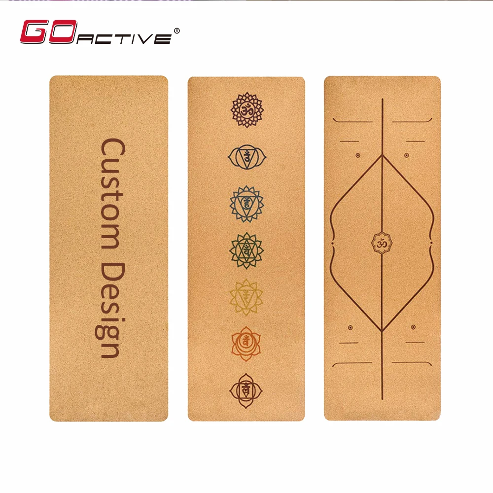 

GoActive Custom Eco Friendly Antislip Natural Rubber / Cork Yoga Mat, Customized color