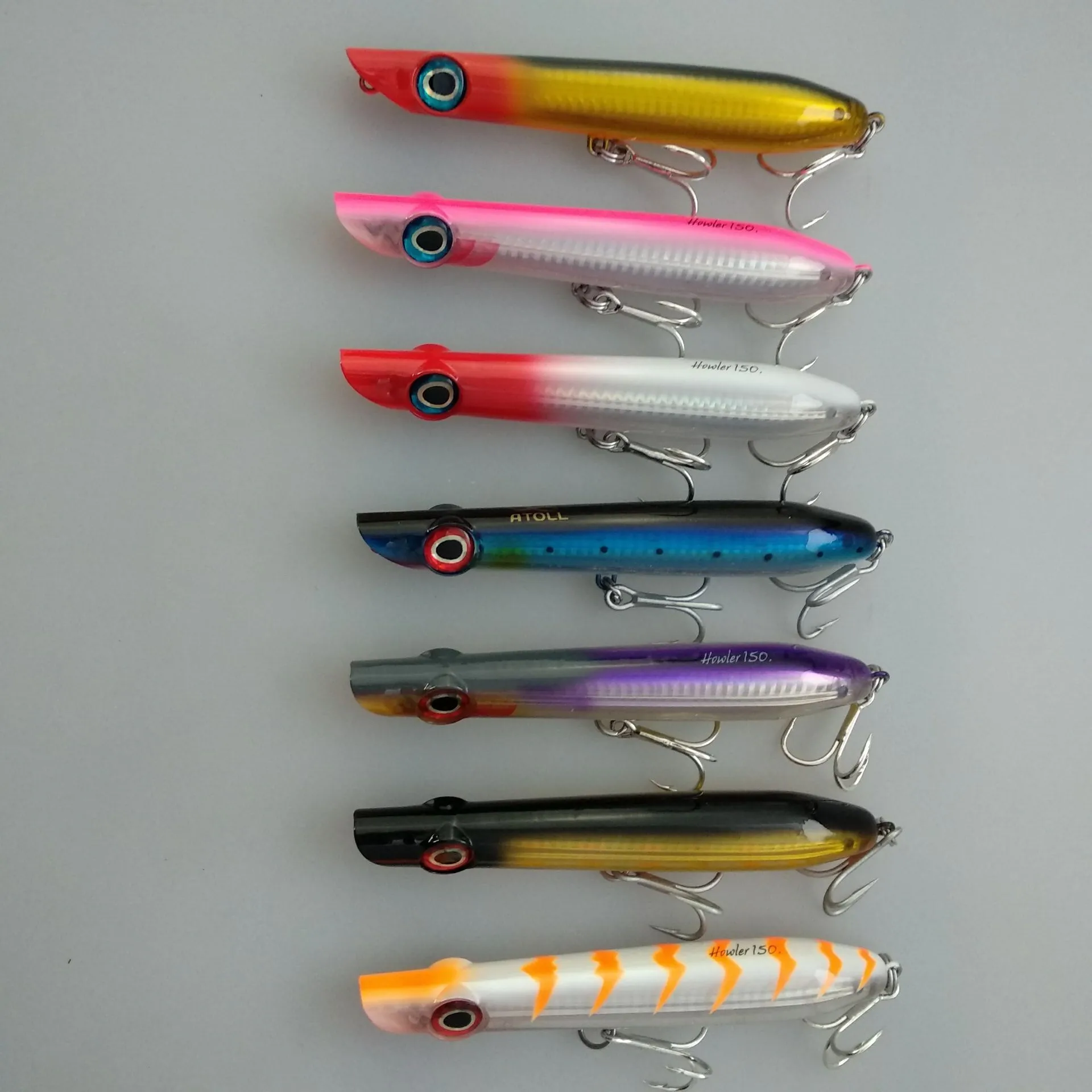 

Popper style pencil 3D eye Plastic Fishing Lures Hard Lures, Various colors