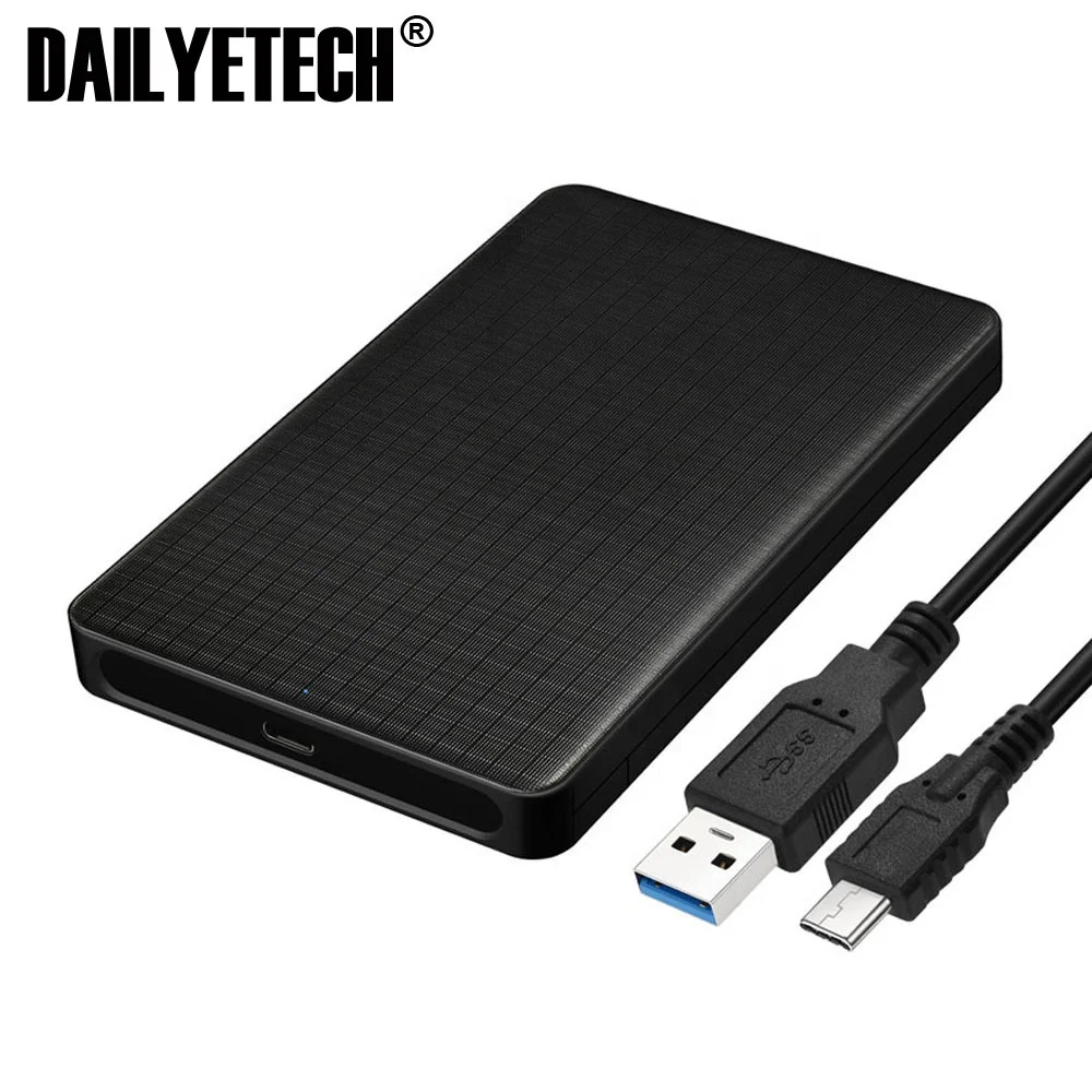 

2.5 inch HDD Case USB 3.1 Gen 1 Type-C To SATA 3.0 Super Speed HDD Box Free Tools HDD Enclosure Adapter, Black