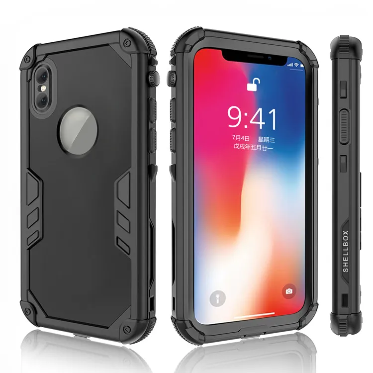 

Shellbox rugged ip68 waterproof dropproof shockproof smart mobile cell phone case for iphone X XS XR MAX, 8 colors to choose