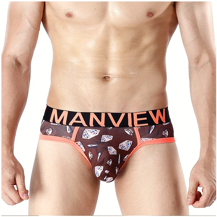 

Print bamboo fiber underwear men's boxer briefs wholesale male lingerie, Print colors as photo