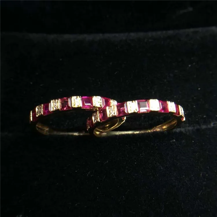 

18k gold South Africa real diamond 0.7ct natural red ruby new-designed ring for women