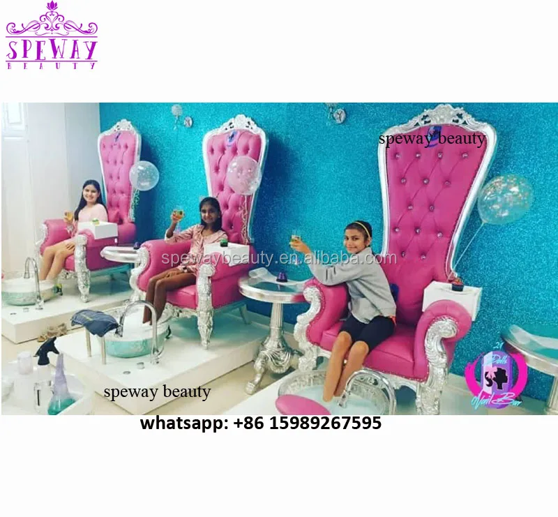 2019 speway beauty salon luxury throne chair pink pedicure stations with lighting