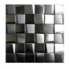 stainless steel mosaic tile Silver 3d in living room Silver brushed Metal