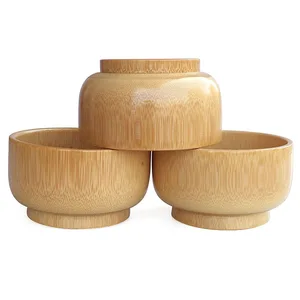 Image of Online Shop New Product Kitchen Accessories Set Eco friendly Children Tableware Round Bamboo Fiber Wooden Reusable Bowl For Meal