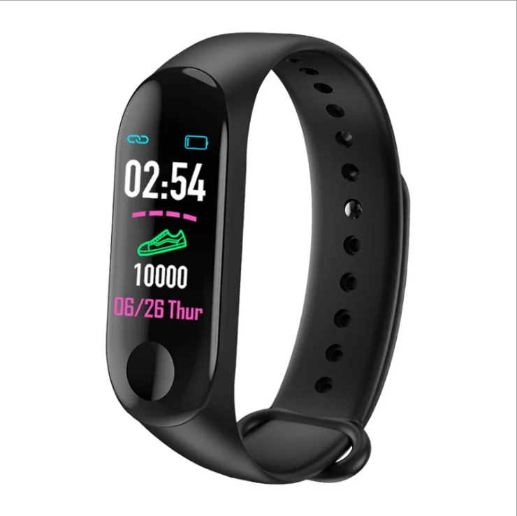 

Touch Screen Waterproof Pedometer Fitness Activity Tracker Anti Lost Smart Wristband M3 Heart Rate Monitor