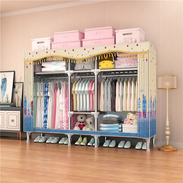 
Modern Non-Woven Fabric Portable and Foldable Home Closet Furniture Wardrobe Portable Design for small bedroom C1702 
