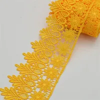 

Hot sale lace trim black appliqued guipure many colors in stock 8cm wide