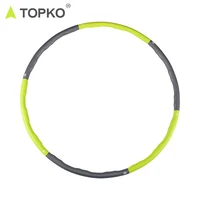 

TOPKO wholesale custom logo home exercise bodybuilding durable weight exercise 6 detachable section PP hula hoop