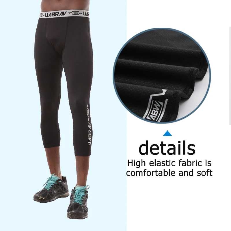 Wholesale Men's Compression Tights 3/4 Pants Jogging Leggings Slim Fit  Pant Sports Pant