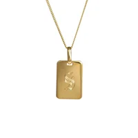 

Fashion Jewelry Vendors Alphabet Letter Old English Initial Pendant Gold Necklace