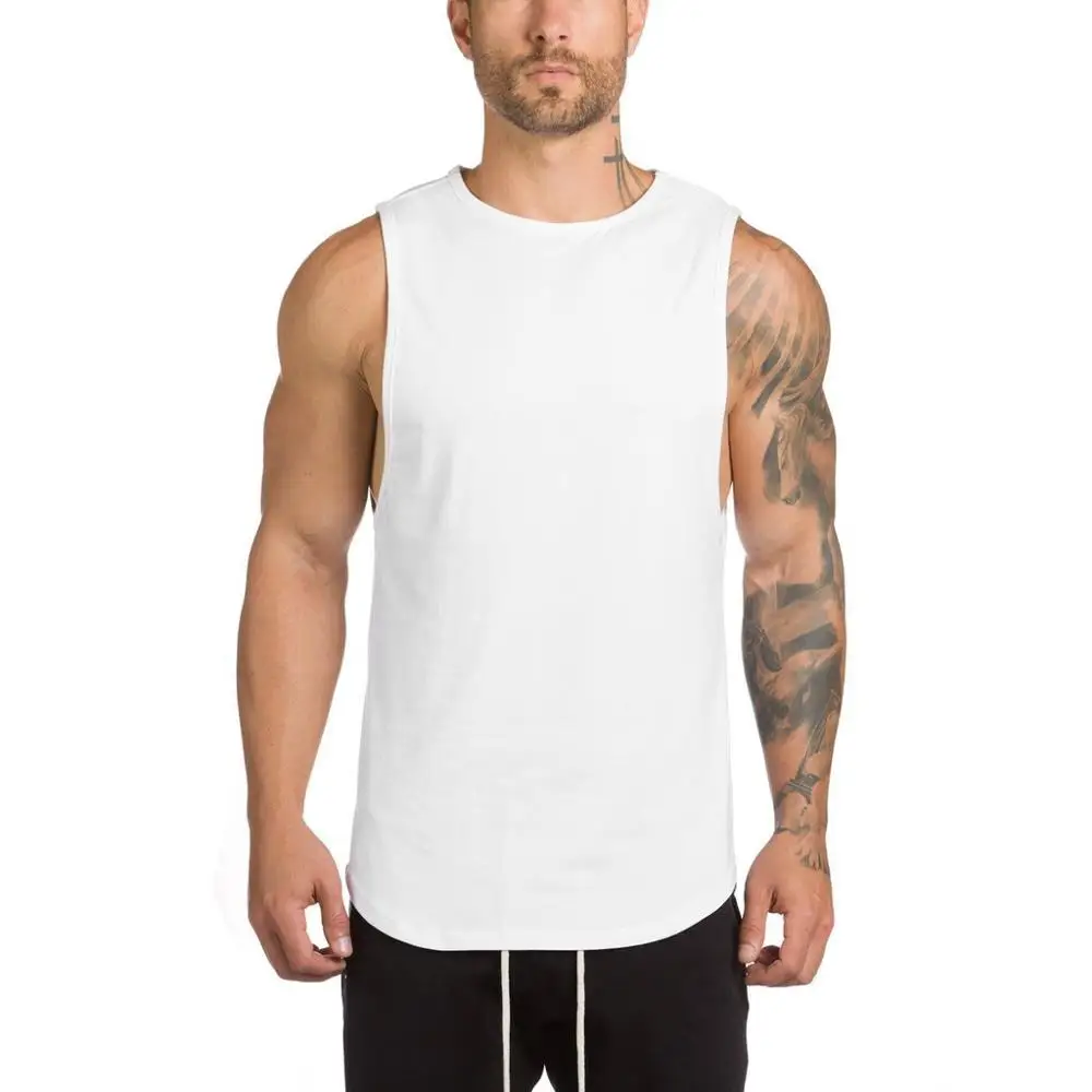 

Muscle T Shirt 95%cotton 5%spandex Sport Sleeveless Mens Vest, Green