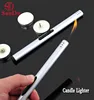 lighters wholesale from china Multicolor long silver aluminium material bbq electronic Refillable Butane Utility Lighter