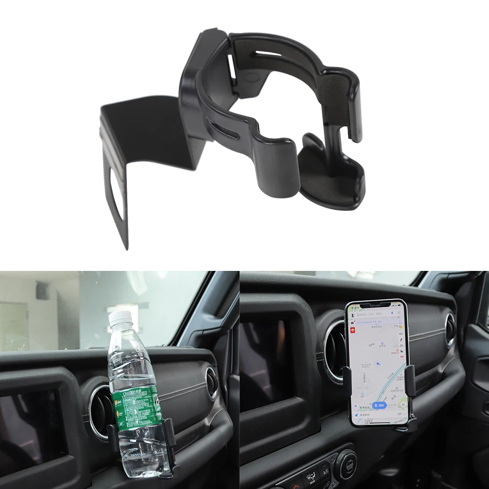

Mount Cup Car Phone Cell Holder Auto Vehicle Stand Bracket Support Interior Decoration Accessories for J-EEP JL 2018, Black