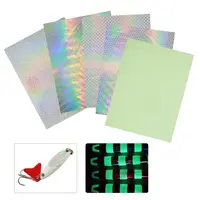 

5pcs/Bag Fishing Lure Sticker Washed Laser Sticker Flash Rainbow Color Glowing Film Fishing Accessory