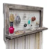 Large Rustic Farmhouse Vintage Wall Mounted Meal Hanging Jewelry Organizer