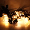Vintage Waterproof Solar LED Outdoor String Lights,S14 bulb 0.5w 12 lights