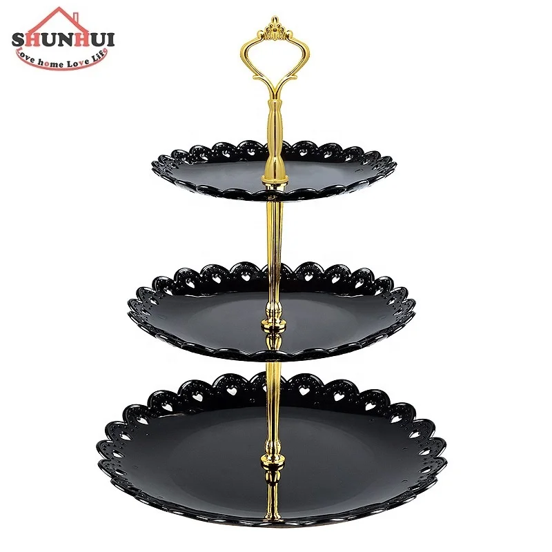 

Cake Stand 3 Tier FCakes Desserts Fruits Candy Display Stand Decorating for Wedding and Party Cupcake Plastic Cake Stand, Optional