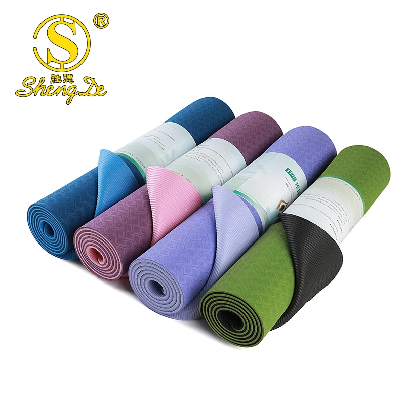 

Gymnastic exercise 6mm certified eco friendly tpe yoga matt, Customized color