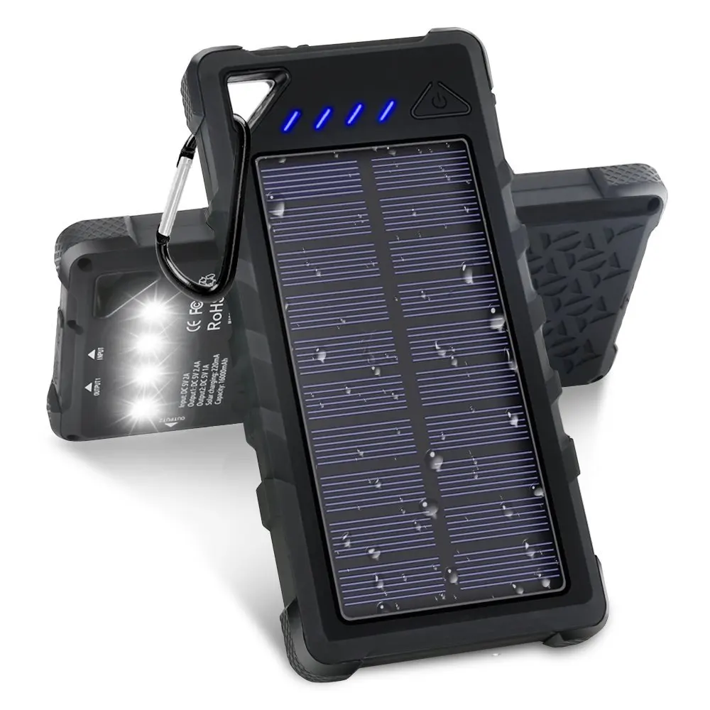 2019 Amazon Hot Selling Portable Solar Power Bank 10000mah IP67 Waterproof High Quality Powerbank Solar Charger For Mobile Phone
