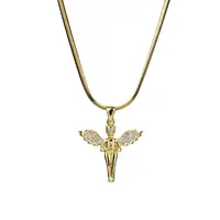 

Wholesale gold plated jewelry guardian angel word necklace
