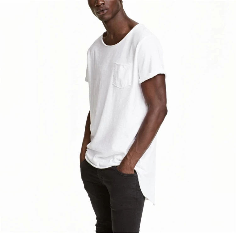 

Factory OEM wholesale slub jersey cotton longline t shirt for men, Customized color