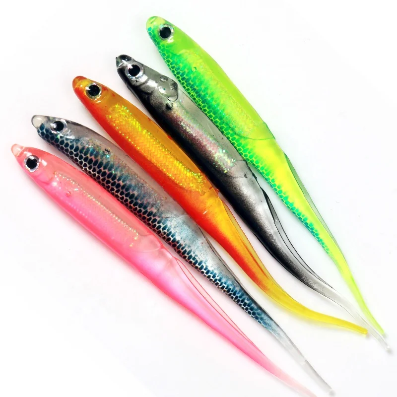 

fifishing soft bait 95mm 2.6g fish fishing lures Rainbow color Sequin swing winter Ice fishing spinner bait, Colors