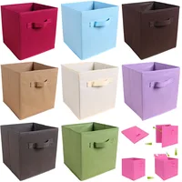 

High Quality Foldable Clothing Non Woven Fabric Cube Storage Box For Home Organizer
