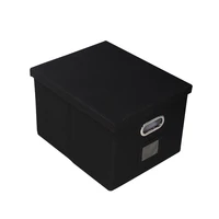 

Mise office storage linen fabric collapsible file storage box bins