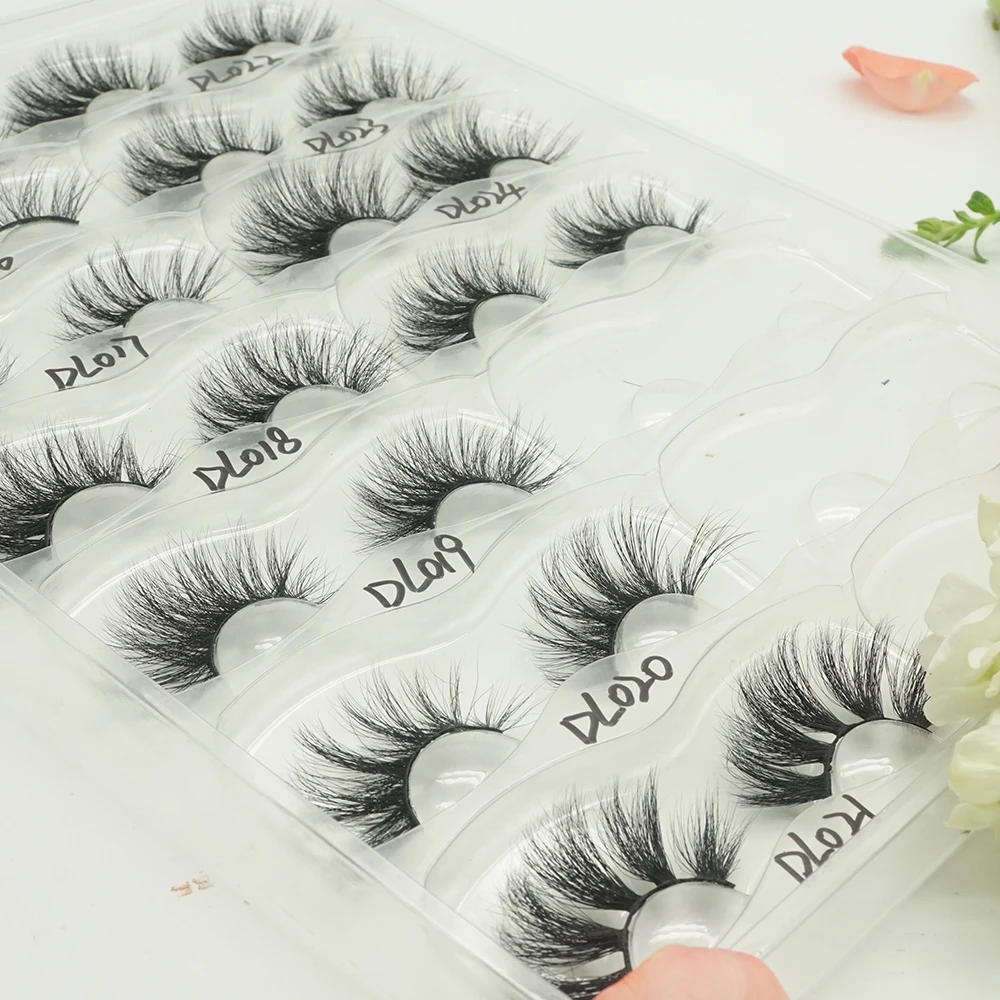 

fluffy lashes 25 mm 5D 100% siberian mink lashes custom package, Natural black