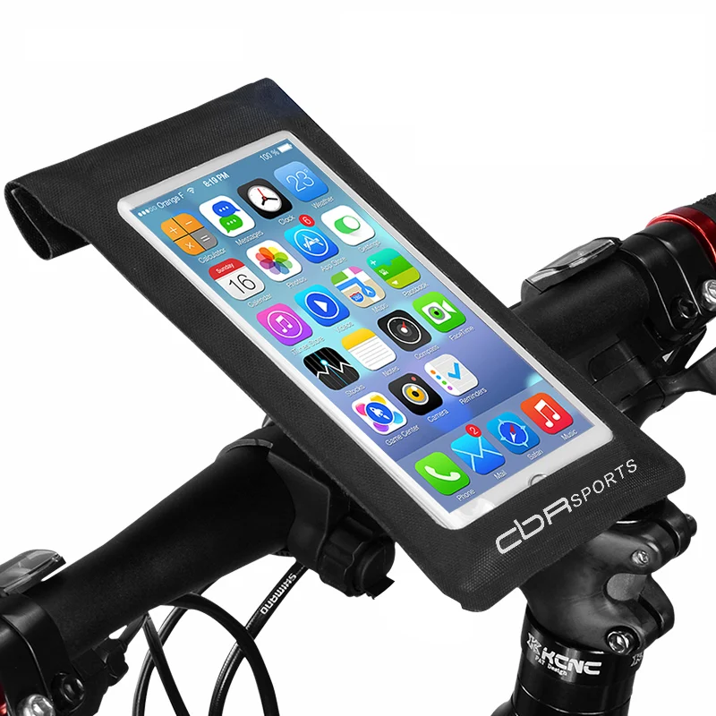 

CBR ODM AS-009 IPX8 Waterproof 6.0 Mobile Phone Case Universal Bicycle Support Mount Rotating Bike Holder Bag, Black, gray