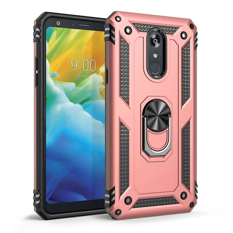 

New Military Shockproof Metal Ring Holder & Magnetic Car Mount Back Phone Cover Case For LG Stylo 5