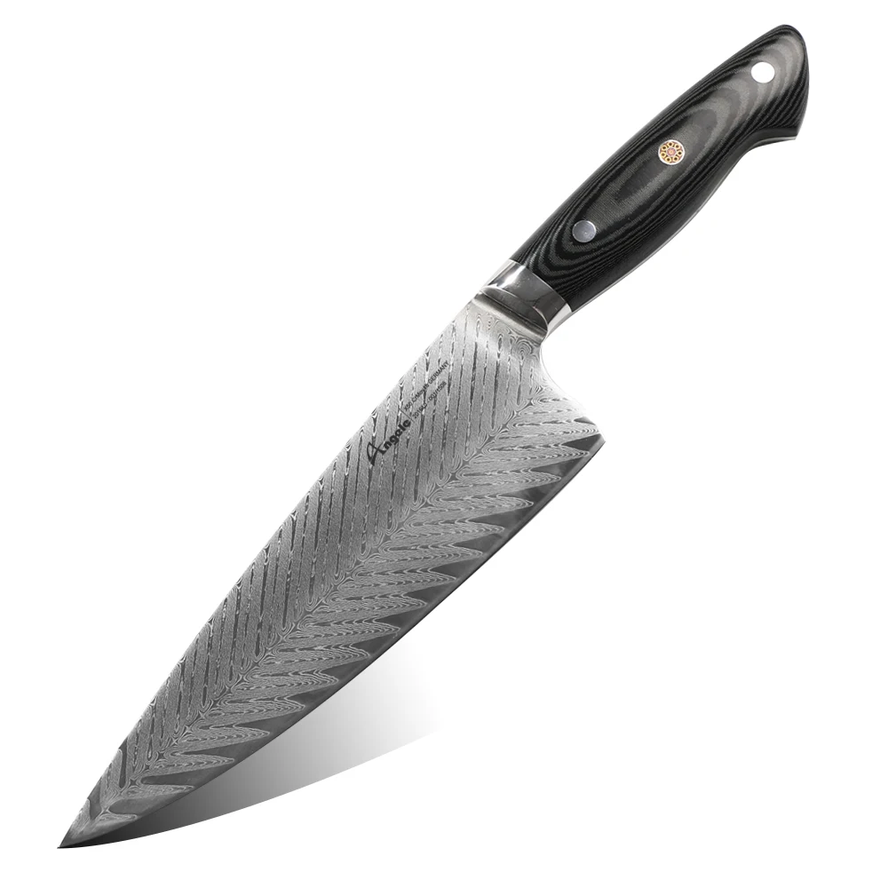 

New Design AUS-10/AUS-10 Damascus steel 8 inch chef Knife with Micarta/G10 handle kitchen knife