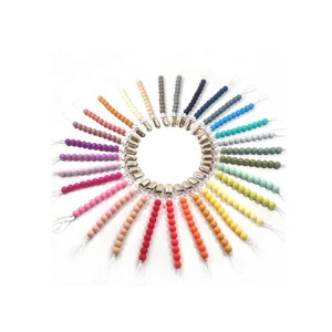 Image of Silicone Pacifier Clip Toy BPA Free Silicone Use with Any Pacifier or Teether Baby Teething Short Chain Beads