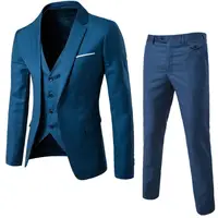 

Latest styles Luxury cashmere wool One buttons blue coat pant man suit