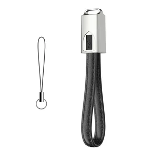 RAXFLY 20cm Leather Key Chain Design USB Cable