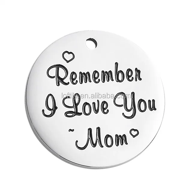 

Stainless Steel Round Message Charms Inspirational Engraving Pendant Customize -  for Making Bracelet and Necklace, Custom