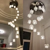 Modern hotel extra large glass ball hanging loft Piccolo lampadario spiral staircase pendant lamp for home decoration