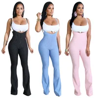 

Fashion Hot Sale New Design Casual Spaghetti Strap Crop Cloth Top 2 Piece Women Suspender Pants Set