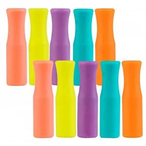 Image of BPA Free LFGB Food Grade Reusable Silicone Drinking Straw Tip For Stainless Steel Straw