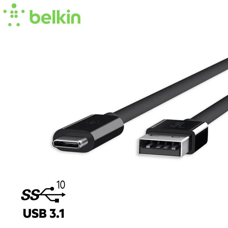 

USB 3.1 USB-A to USB Type-C Charge Cable 10Gbps/3A for Samsung S10 for MacBook Pro for Huawei P30 F2CU029bt1M-BLK, Black