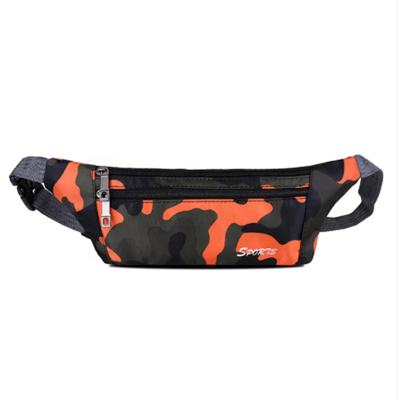 

Mini Fanny Pack Sport Camo Military Oxford Custom Men Belt Waist Bag, Light red,orange,green,blue,brown