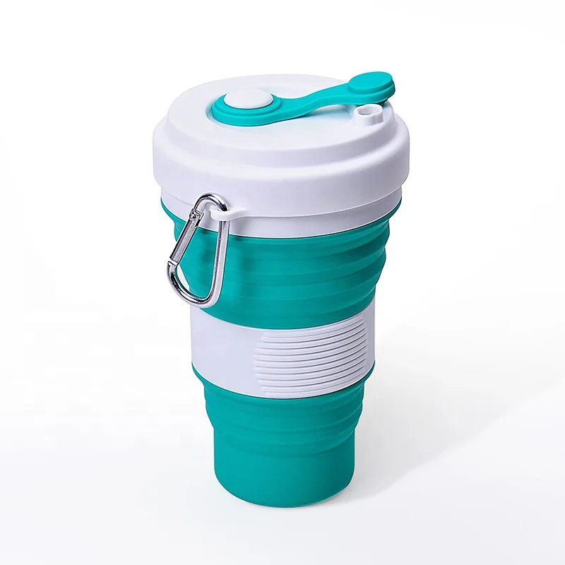 

Customize folding reusable travel foldable rubber silicone coffee cup set with logo, Green;orange;grey;blue;fruit green;customized