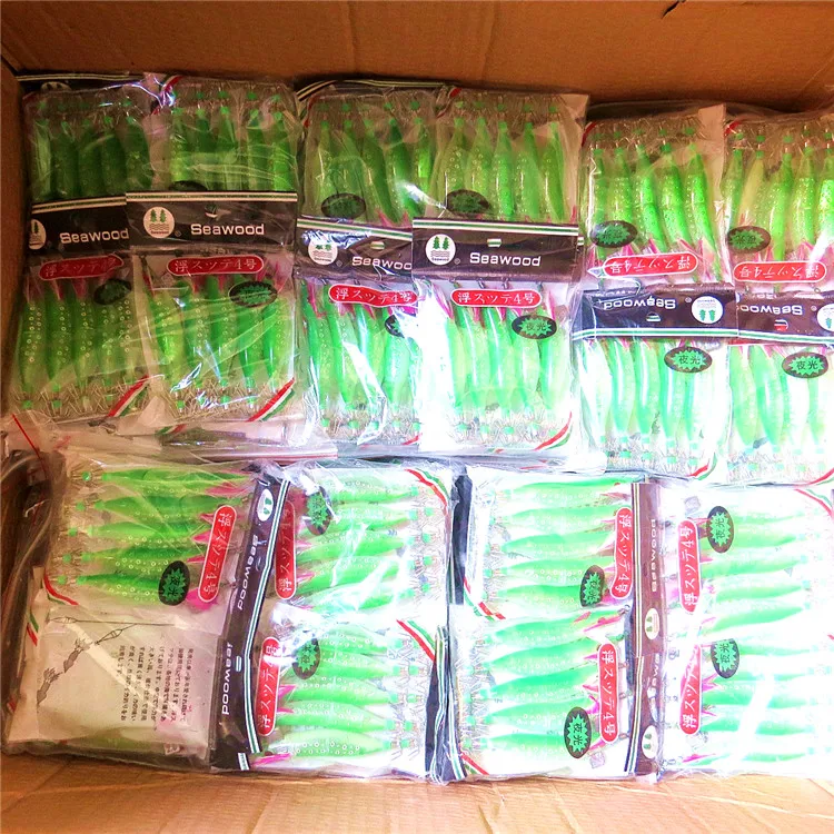 
green blue red orange banana shape luminous squid jigs squid hooks in indonesia and malaysia market 