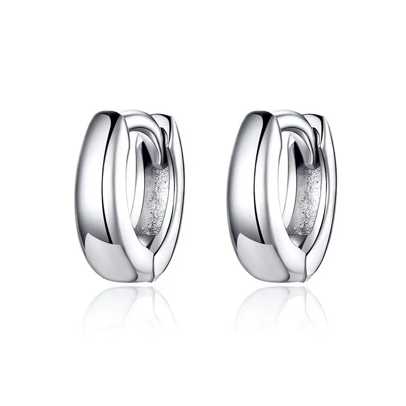 

New Trendy 925 Sterling Silver Polishing Tiny Circle Hoop Earrings