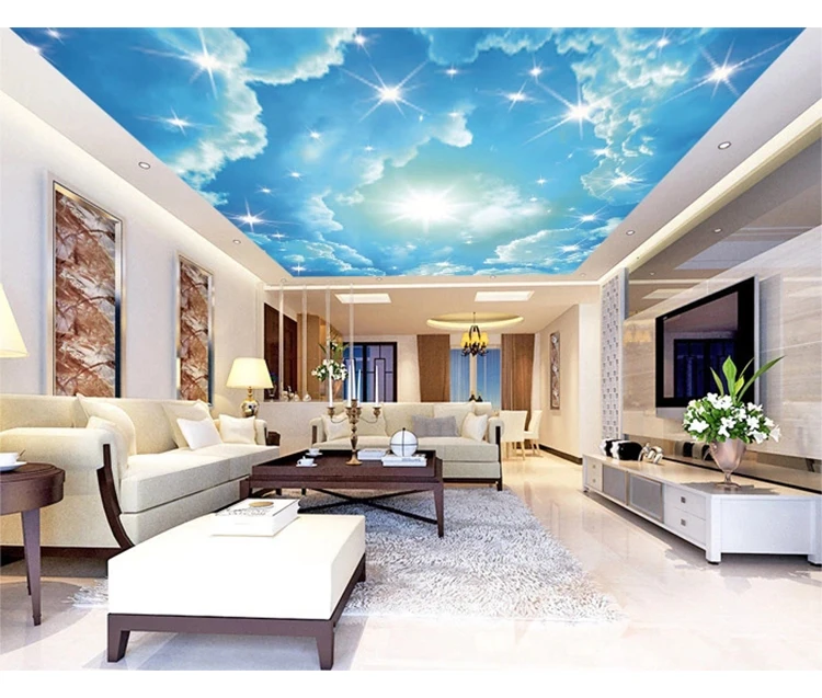 3d Flash Silver Blue Sky Ceiling Decorating School Ceiling