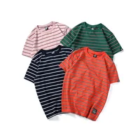 

Custom Printing Stripe Mens t shirts O neck Short Sleeve 100% Cotton Mens t shirts